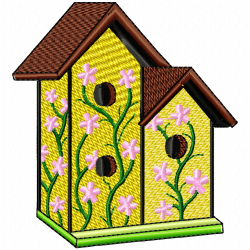 Bird Houses Embroidery Design 10 Bird Houses Embroidery Design 10